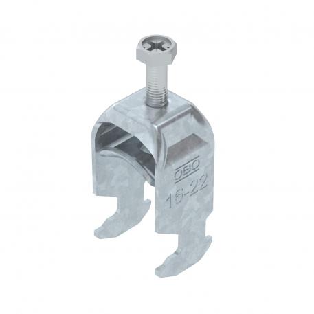 Clamp clip 2056 H-foot, 1-fold, metal pressure sleeve, FT 16 | 22 | 3