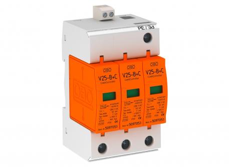 Combination arrester V25, 3-pole 280 V with remote signalling