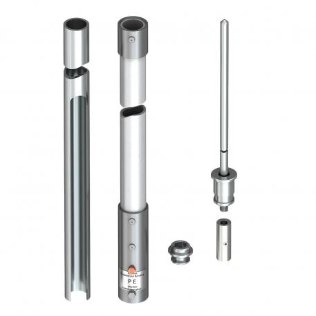 Insulated air-termination rod for inner-routed isCon conductor with side exit