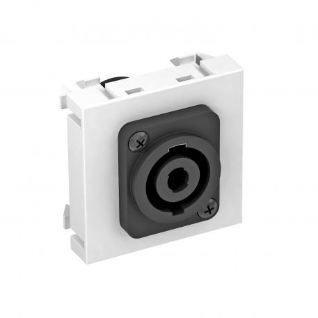 Speakon connection, 1 module, straight outlet, 4-pin socket, as screw connection, pure white