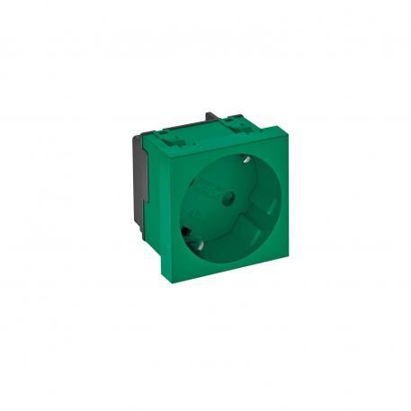 33° socket, protective contact, single zelena meta; RAL 6029