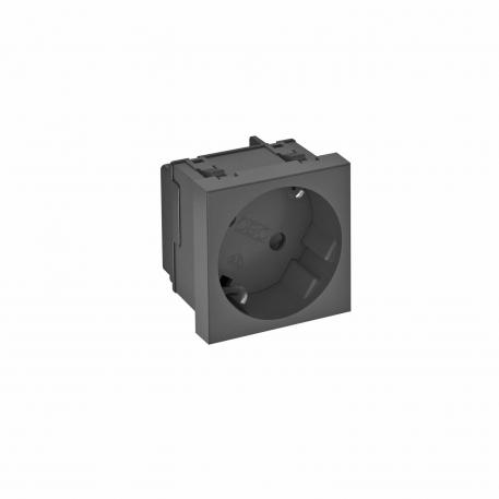 33° socket, protective contact, single črno-siva; RAL 7021