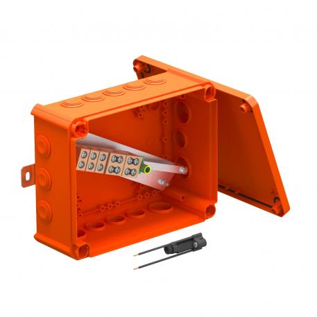 FireBox T250 z vtičnimi tesnili, 1 držalo za varovalke 225x173x86 |  | IP66 | 9 x M25 7 x M32 | pastelno oranžna; RAL 2003